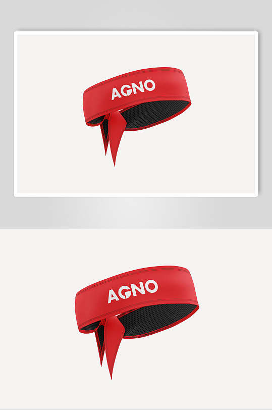 红色运动发带样机