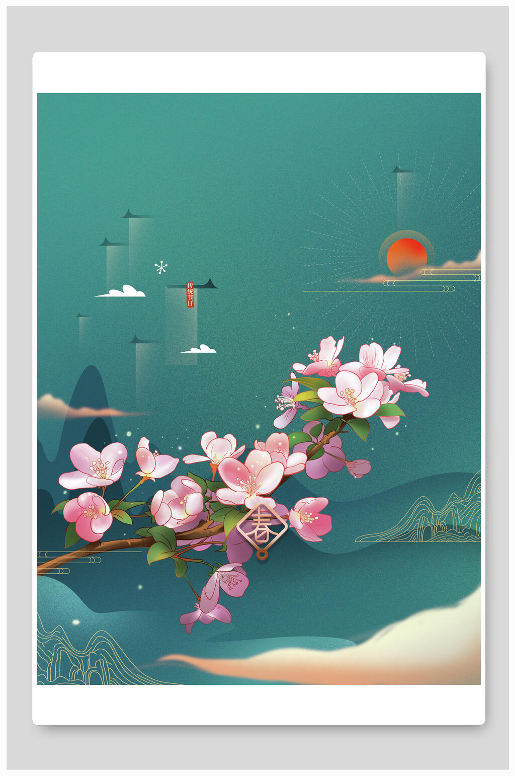 绿色花春天背景素材