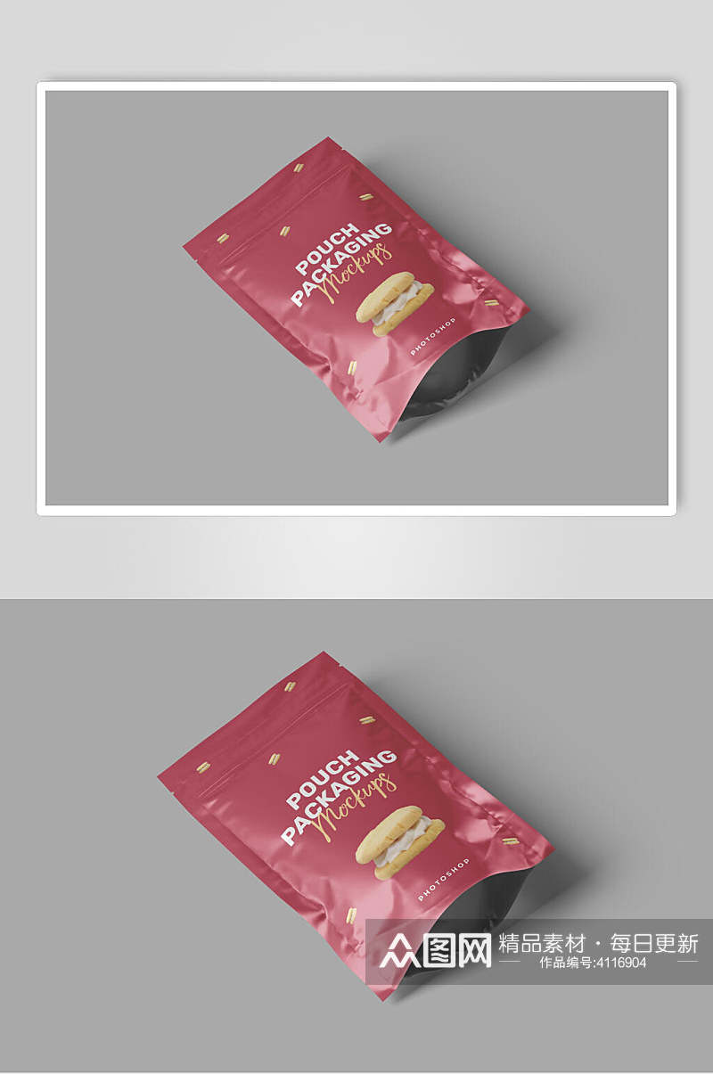 红色香蕉零食包装样机素材
