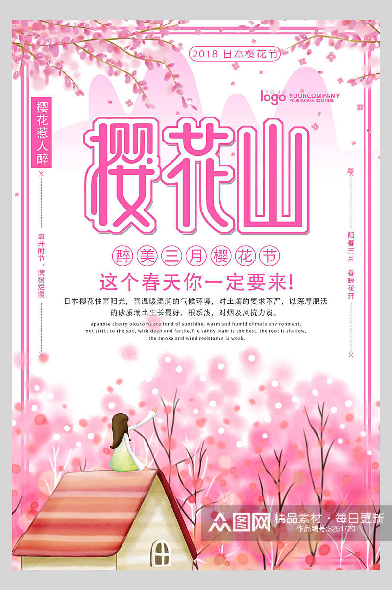 樱花节旅游海报素材
