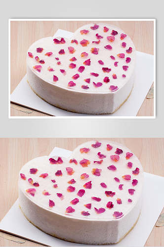 时尚玫瑰红生日蛋糕食物摄影图片