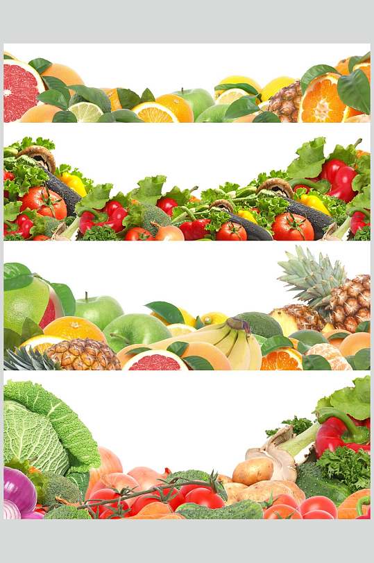 水彩蔬菜瓜果白底食品图片