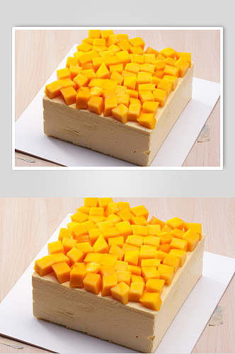 芒果生日蛋糕食物摄影图片