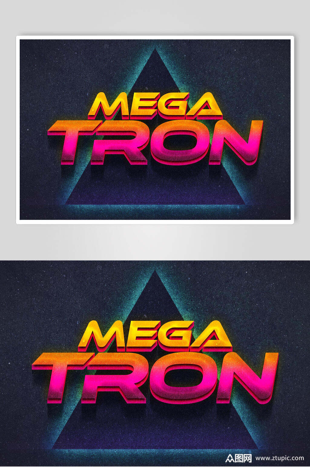 时尚三角形立体文字样机素材