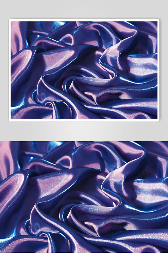 湛蓝色绸缎面料丝绸布料图片