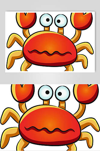 卡通创意螃蟹动物矢量素材