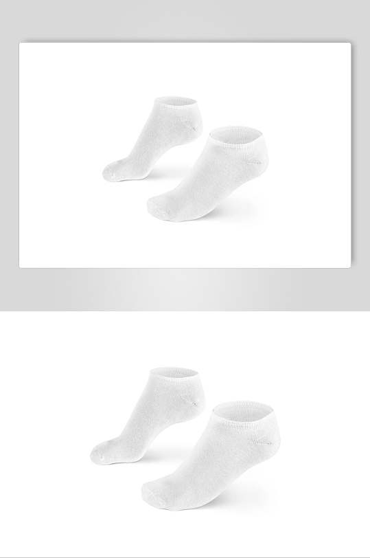 白色大气时尚袜子图案设计展示样机