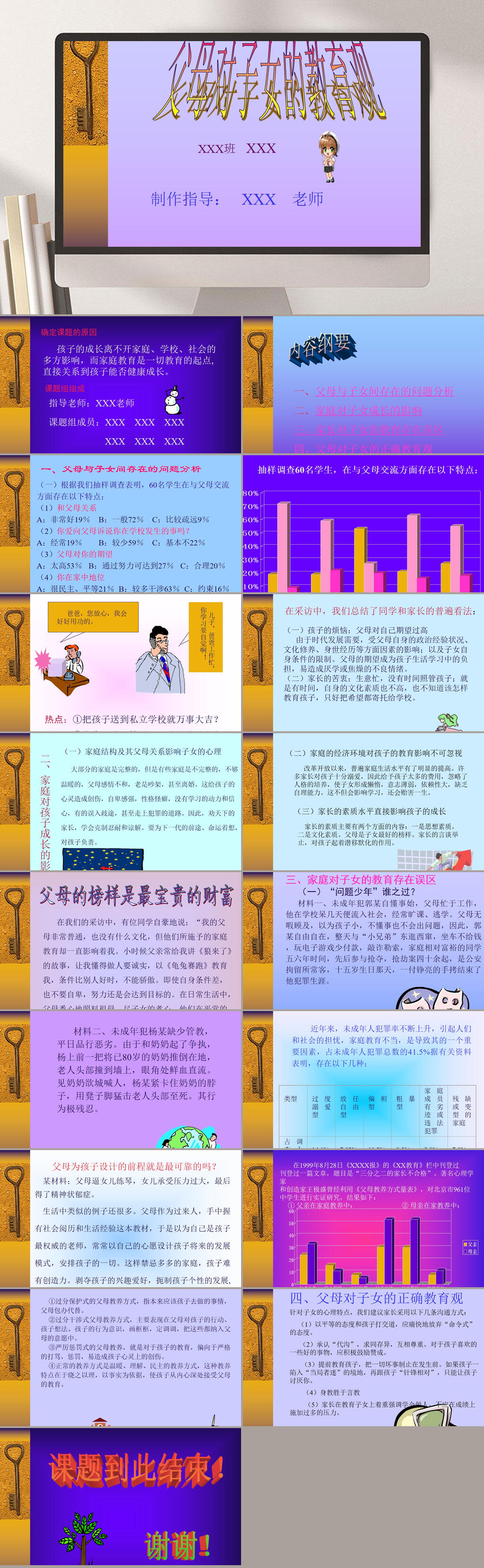 父母对子女的教育观企业PPT素材