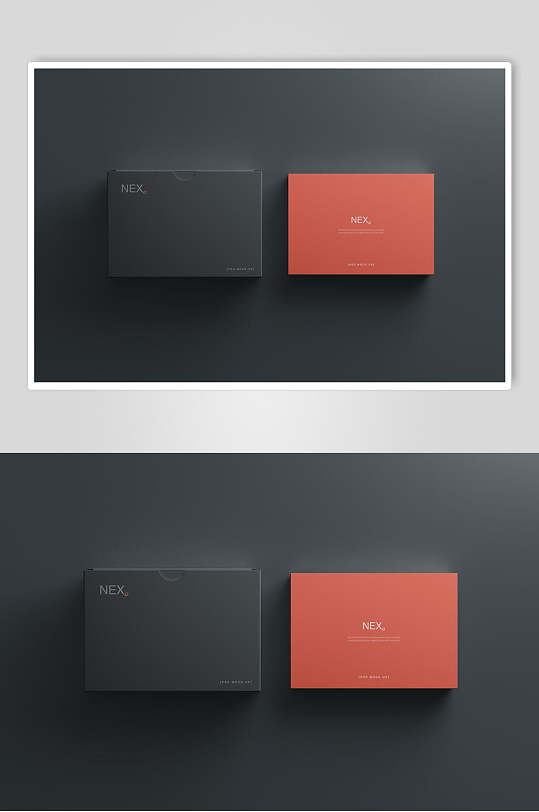 黑红简约大气创意时尚名片盒样机