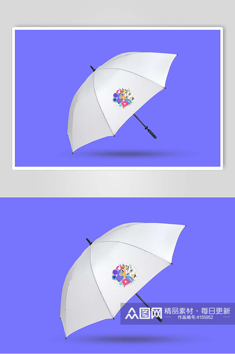 雨伞蓝高端品牌文创VI设计展示样机素材