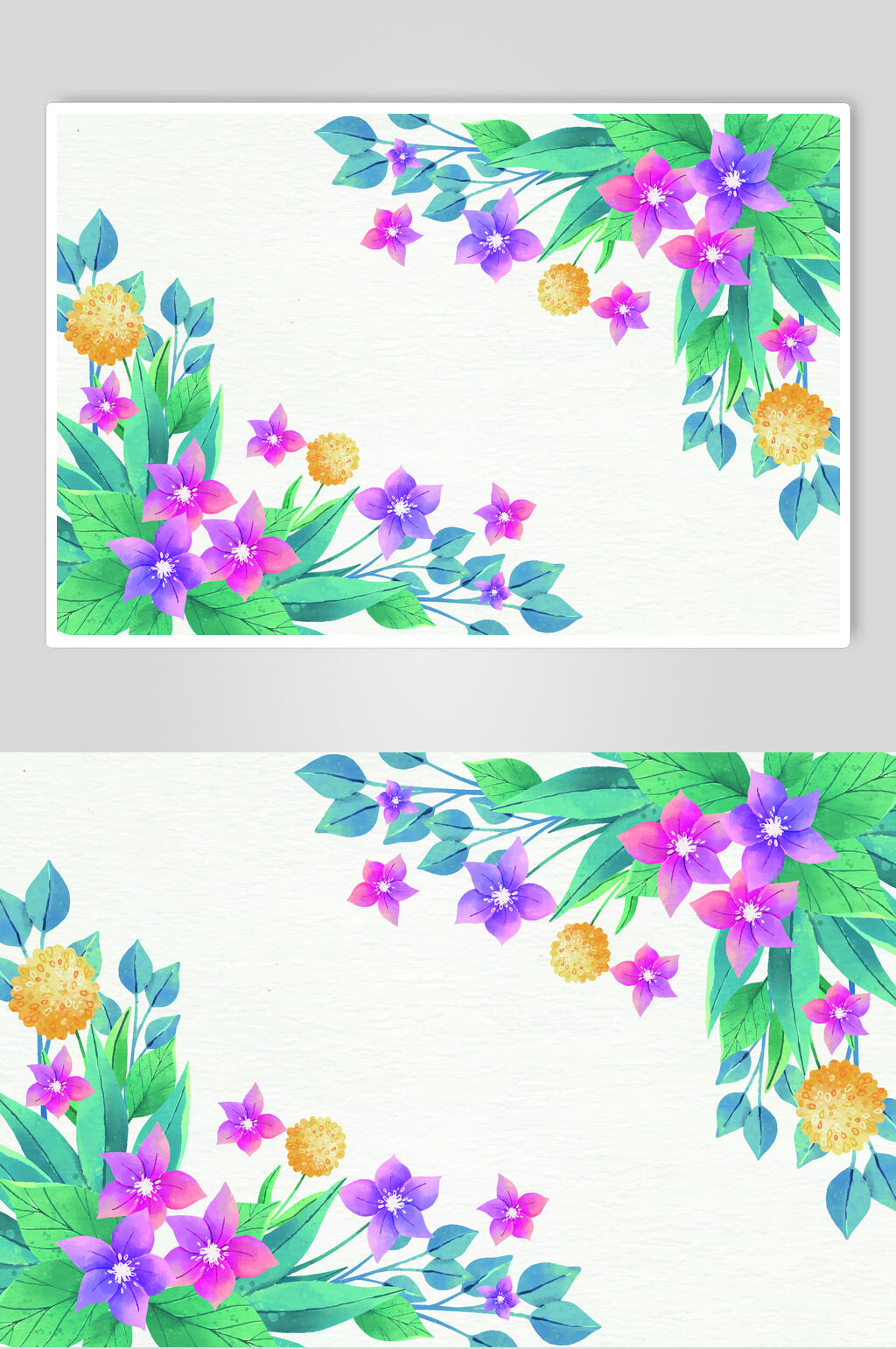 小清新创意花朵植物底纹插画矢量素材素材