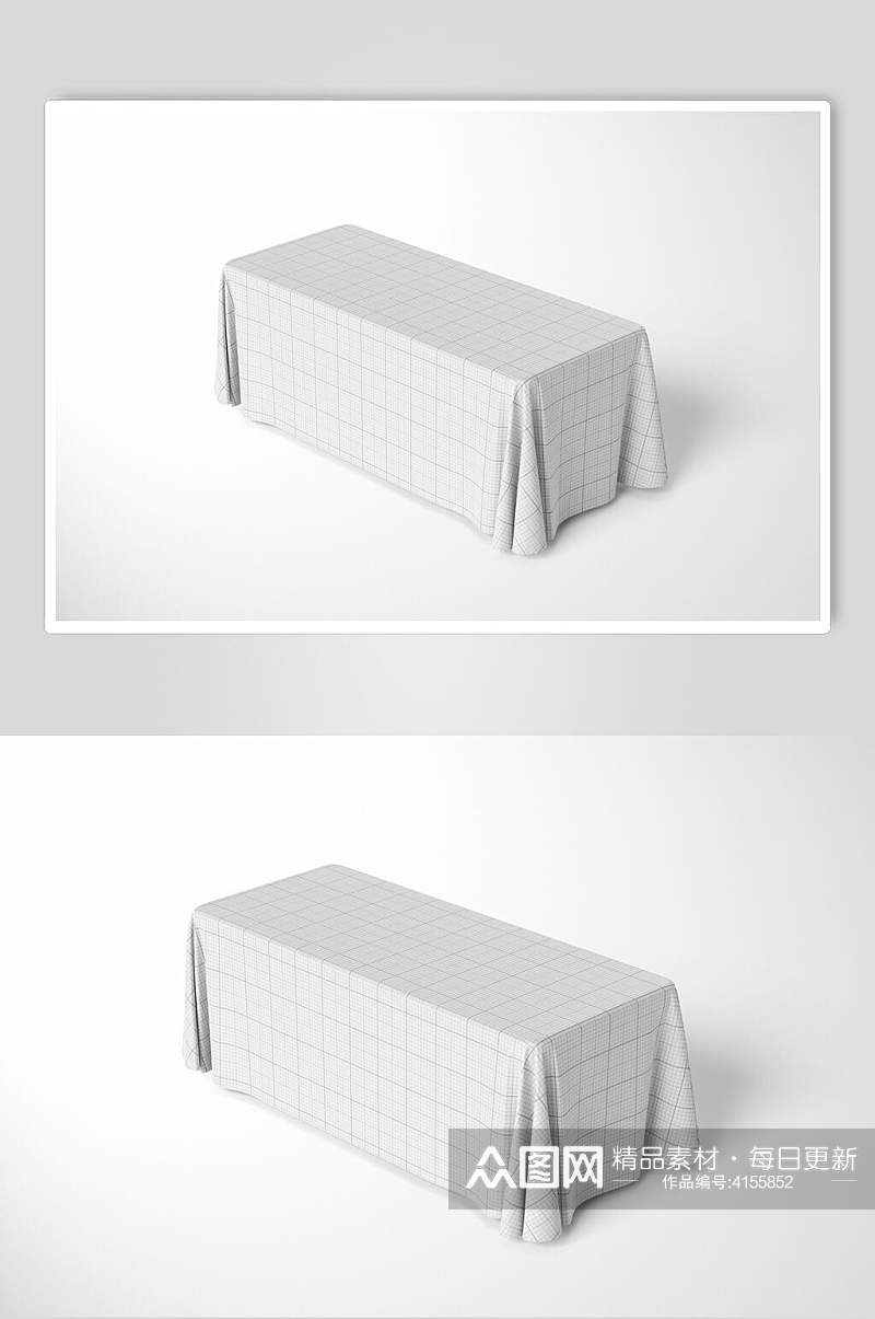 线条灰色立体留白简约桌布设计样机素材