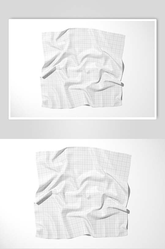 折纸白色线条清新丝绸丝巾盒子样机