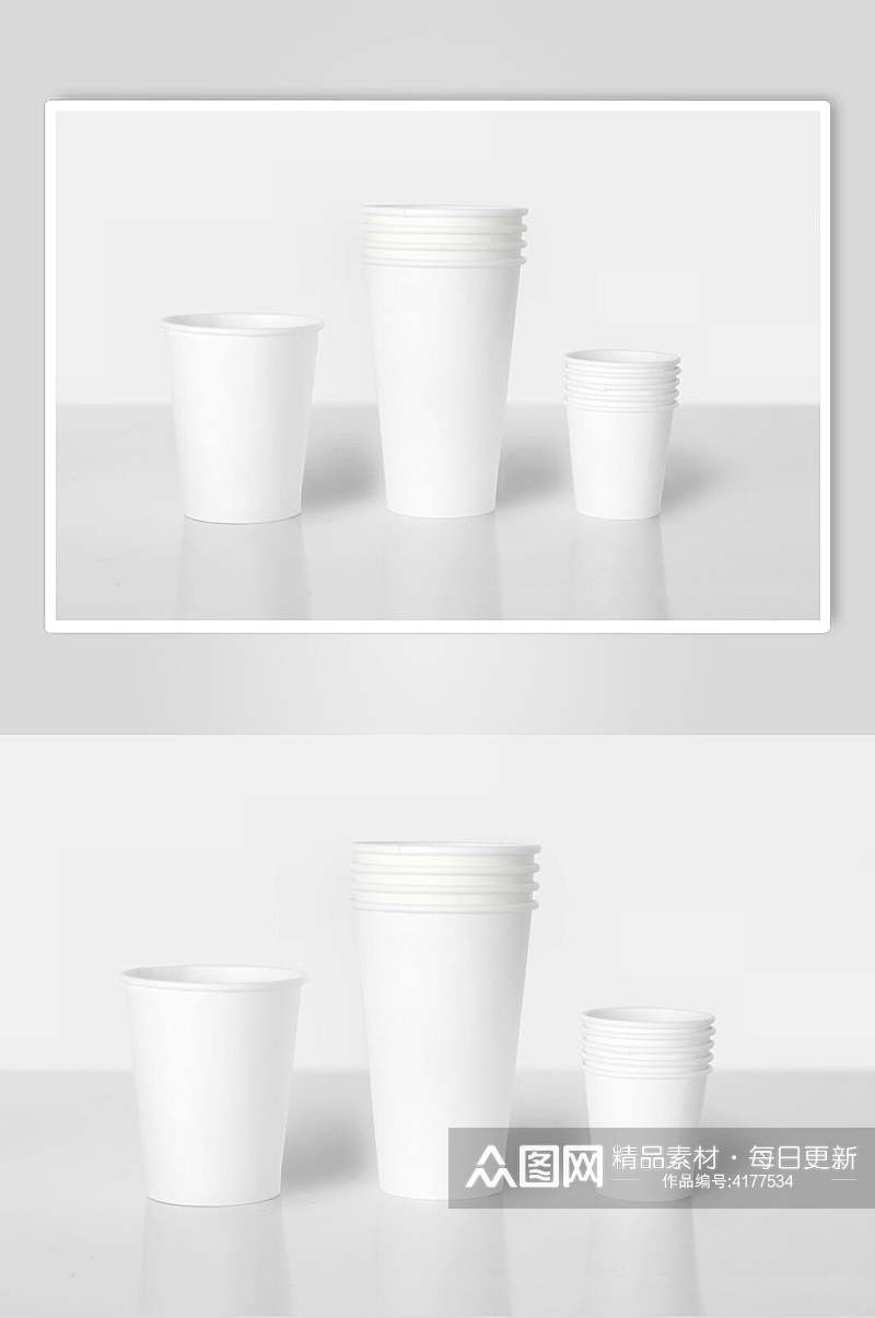 时尚倒影咖啡奶茶包装杯设计展示样机素材