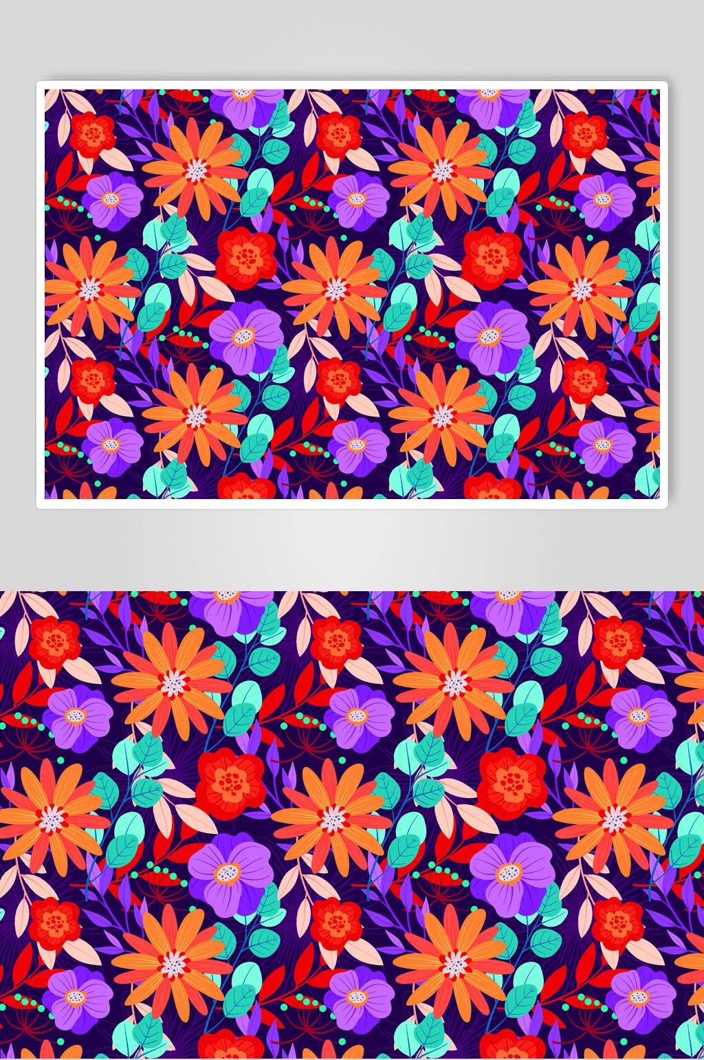 创意时尚花朵植物底纹插画矢量素材素材