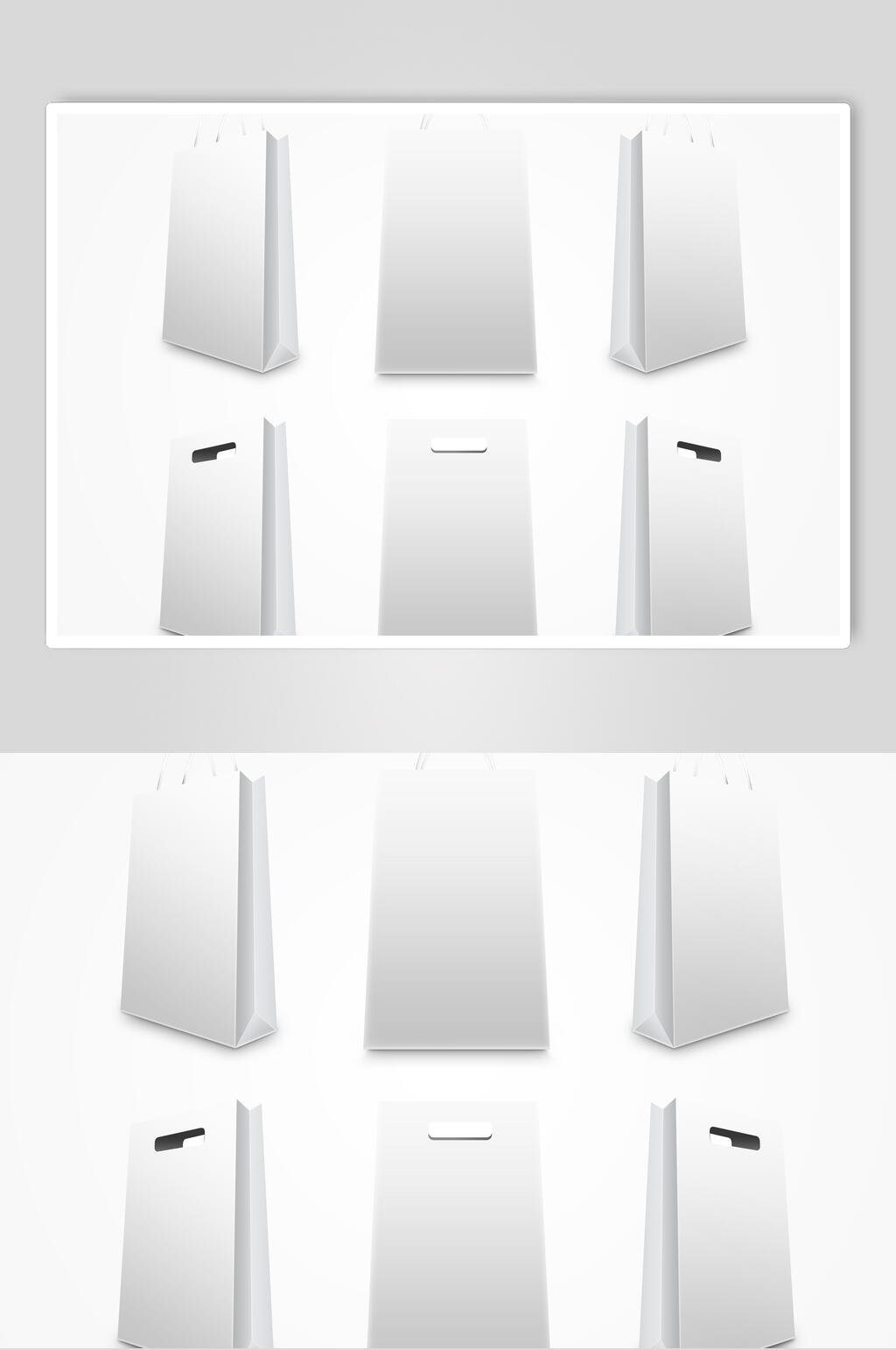 简约袋子大气灰白LOGO手提袋样机素材