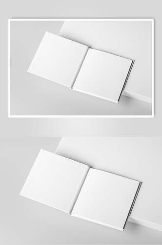 纸张灰白大气创意画册相册样机