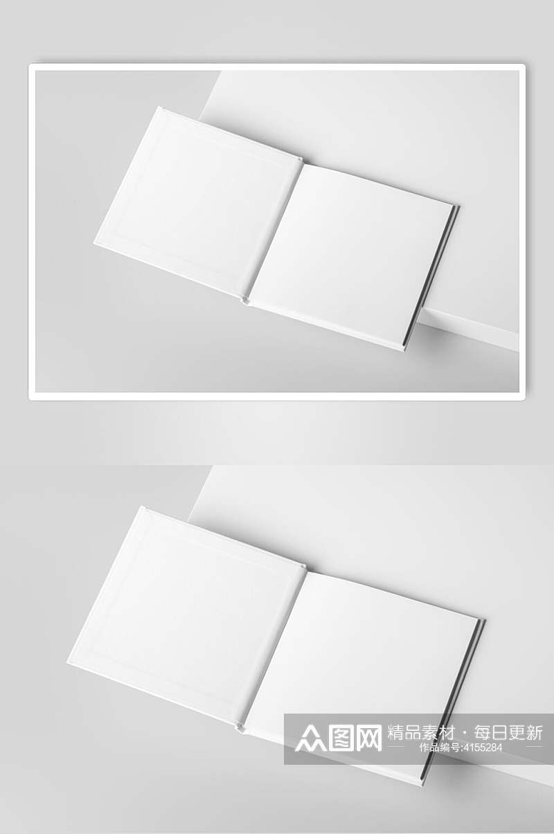 纸张灰白大气创意画册相册样机素材