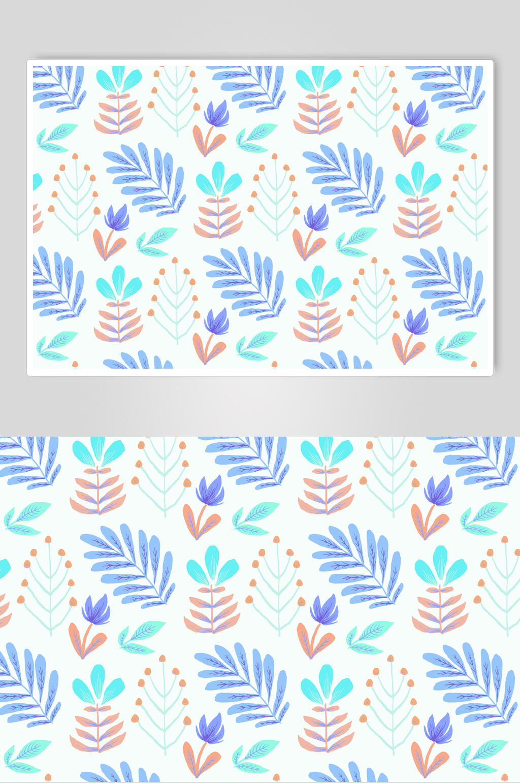 小清新大气花朵植物底纹插画矢量素材素材