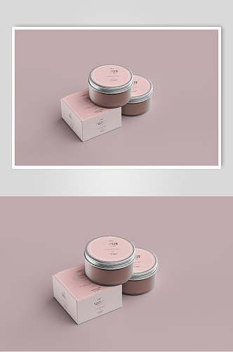 粉紫盒子大气创意美妆化妆品样机