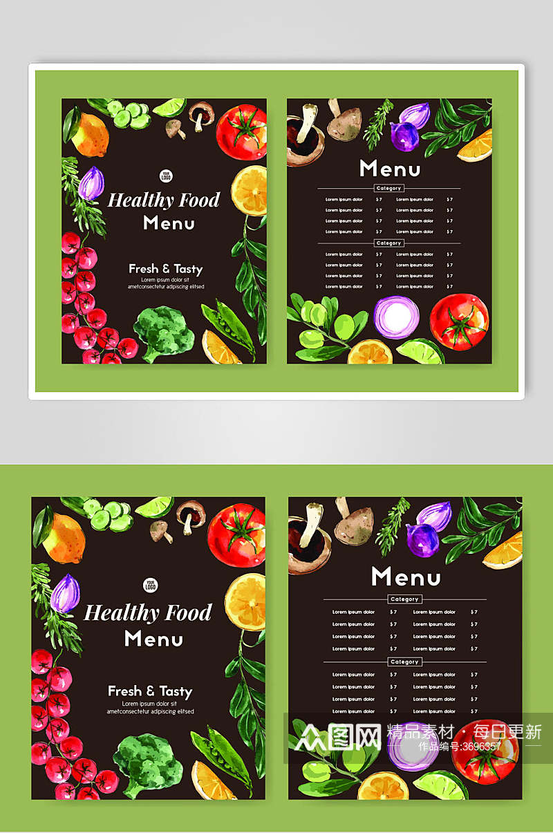 创意西红柿蔬菜菜单海报矢量素材素材