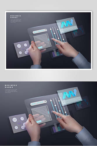 黑色科技风手势触摸海报