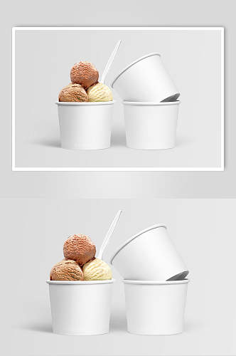 灰色简约大气创意冰淇淋球包装样机