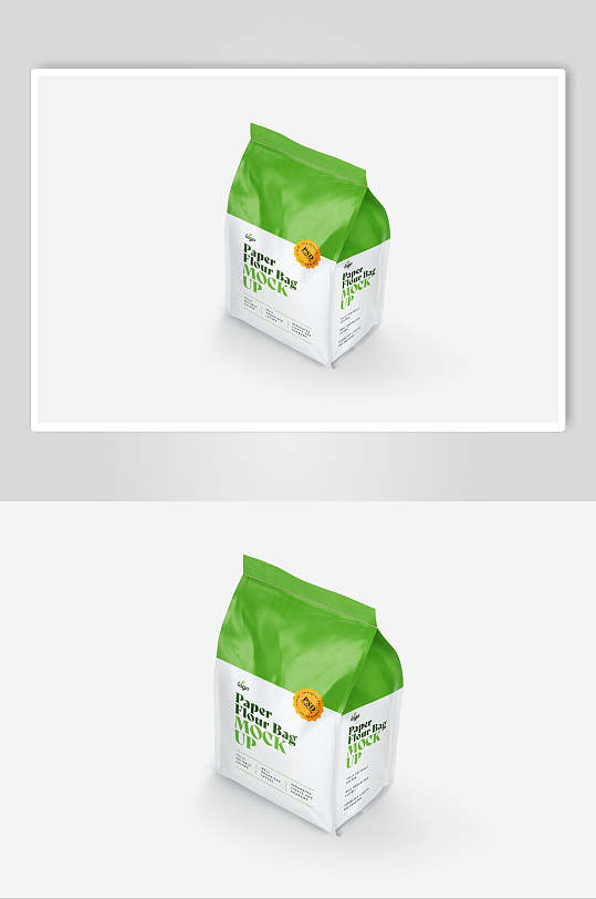 绿白英文大气创意大食品包装袋样机