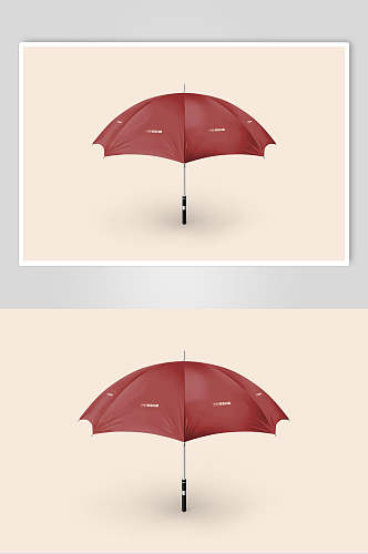 雨伞红黄创意大气清新餐饮品牌样机