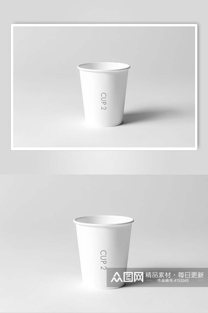 英文白咖啡奶茶包装杯设计展示样机素材