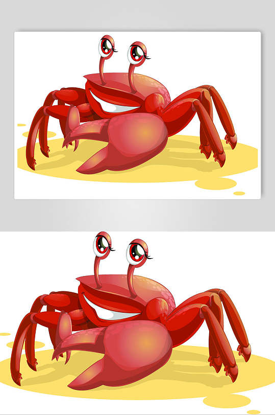 创意螃蟹动物矢量素材