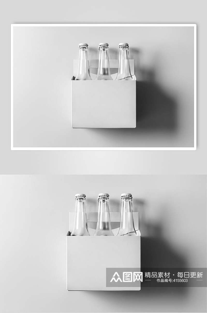 瓶子灰色大气创意阴影玻璃瓶样机素材