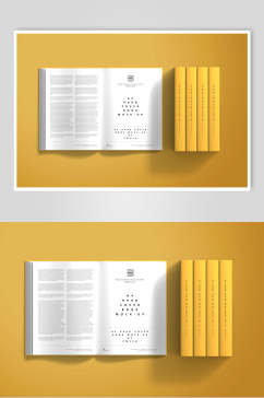 打开书包黄白高端创意书籍封面样机