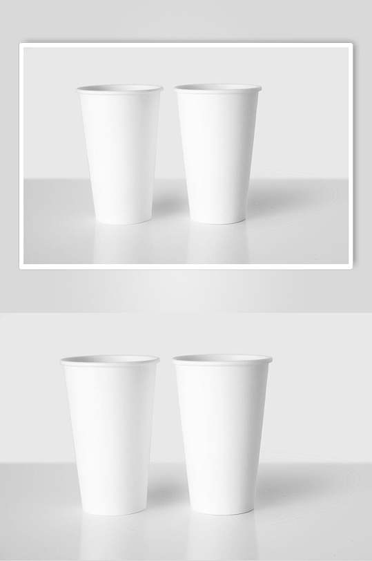 白杯子咖啡奶茶包装杯设计展示样机