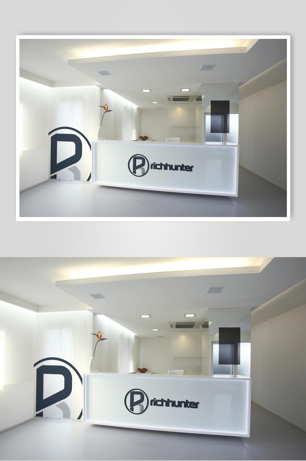 图标室内清新办公室前台LOGO样机素材