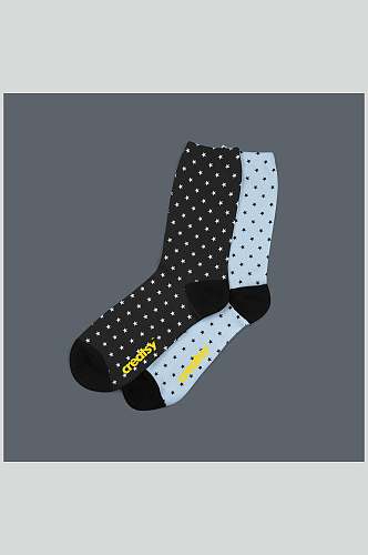 黑蓝大气创意袜子图案设计展示样机