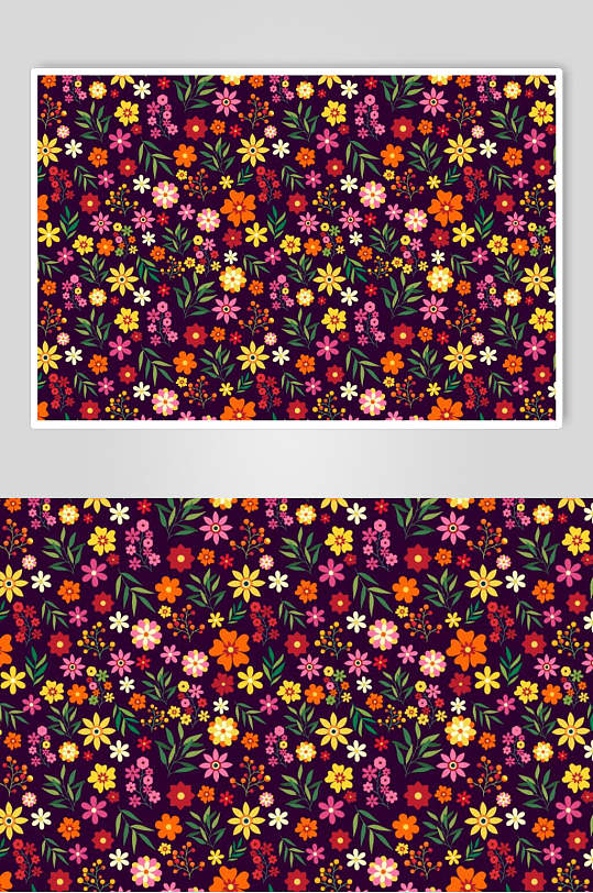 小清新创意文艺花朵图案底纹矢量素材