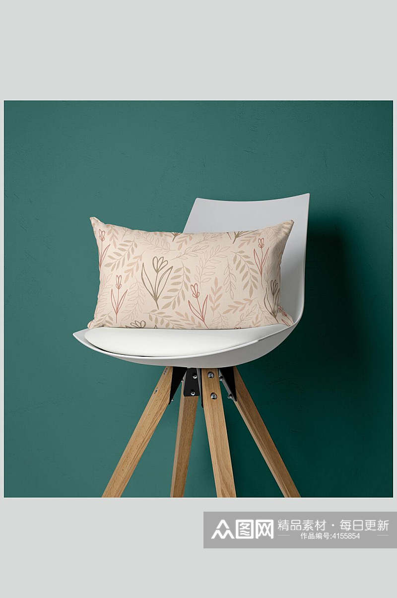 时尚椅子绿色大气创意抱枕枕头样机素材