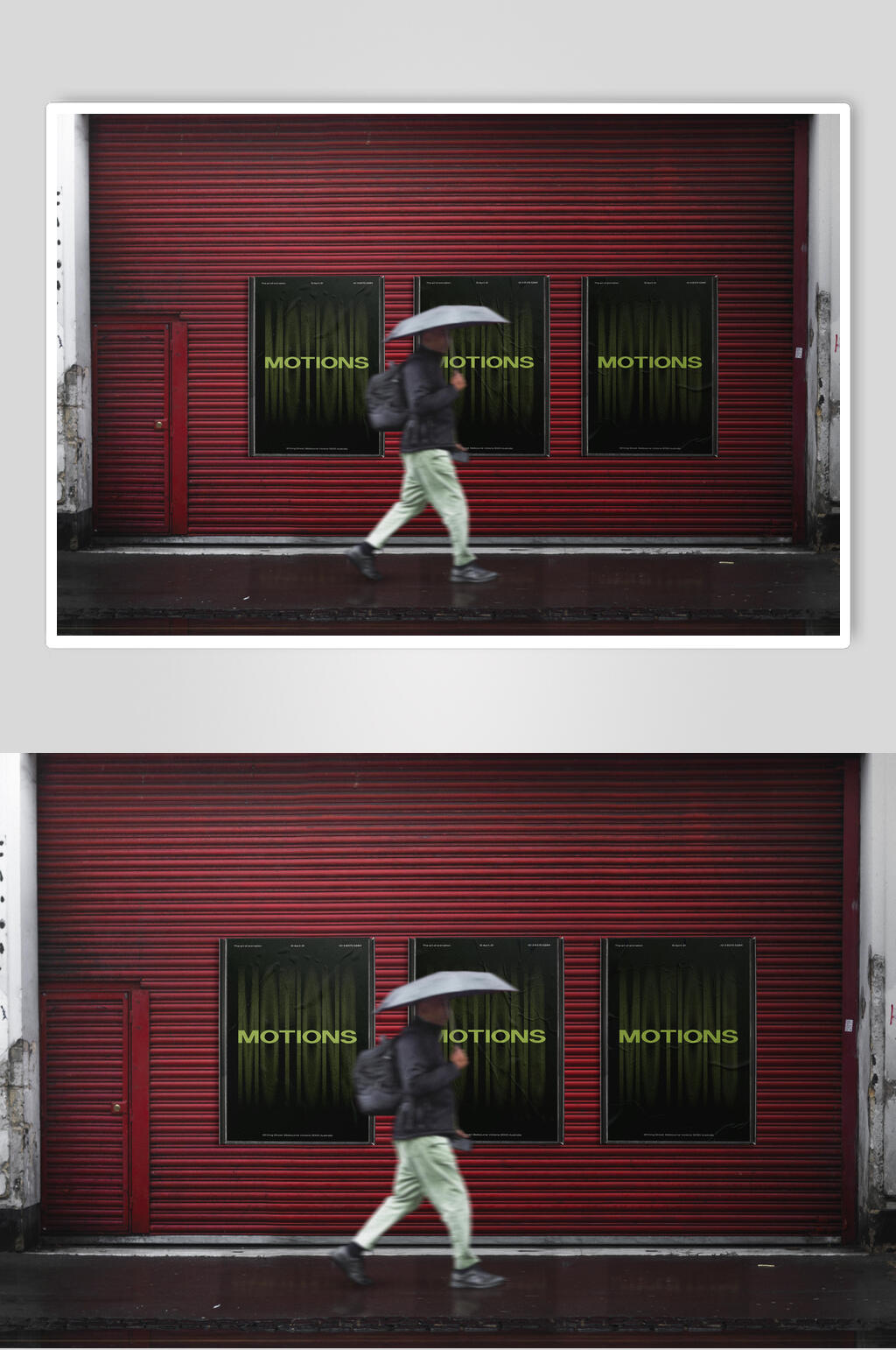 黑红雨伞清新户外宣传海报展示样机素材