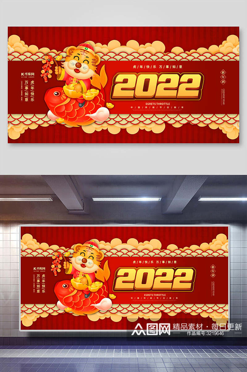 2022新年虎年展板素材