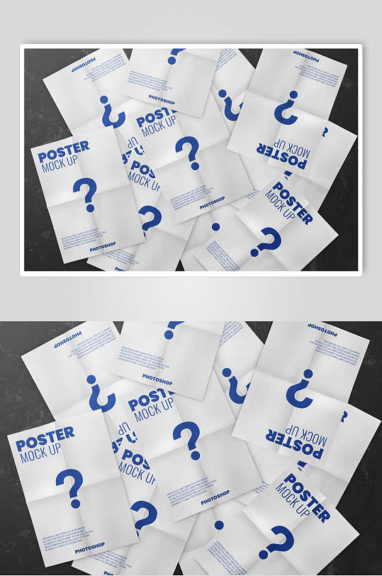 问号黑蓝英文户外宣传海报展示样机-众图网