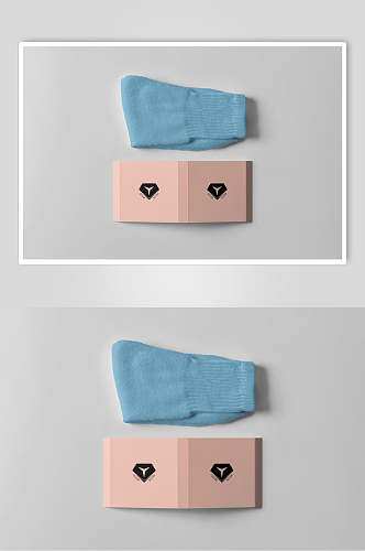 时尚蓝粉图标袜子图案设计展示样机