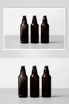 时尚瓶子黑灰大气创意啤酒瓶样机