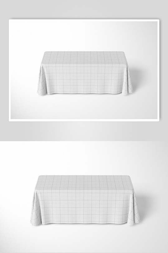 简约立体留白灰色线条桌布设计样机