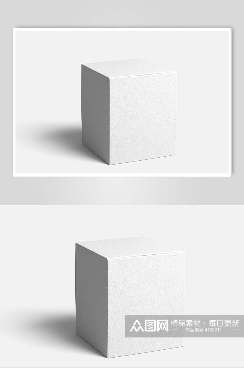 方形白色阴影极简时尚包装盒样机素材