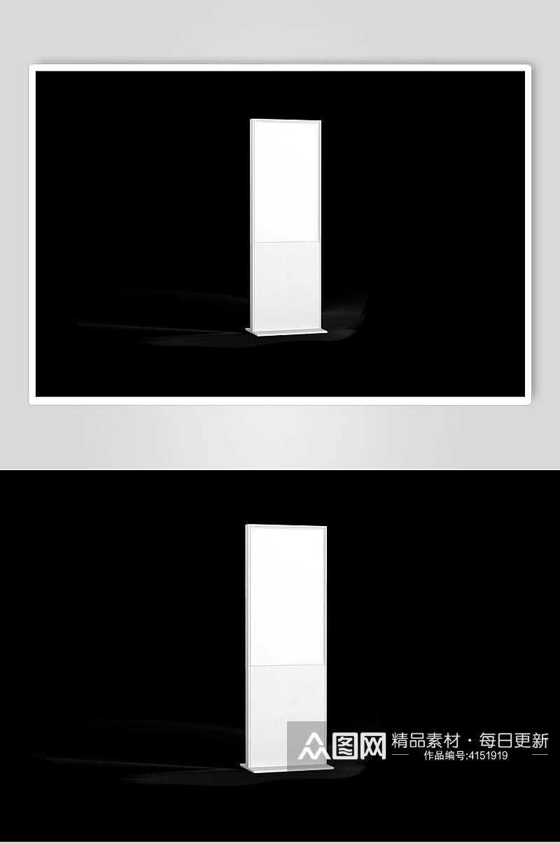 黑白色简约户外宣传栏展架展板样机素材