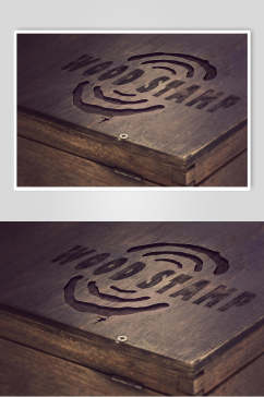雕刻品牌标志木纹材质展示样机