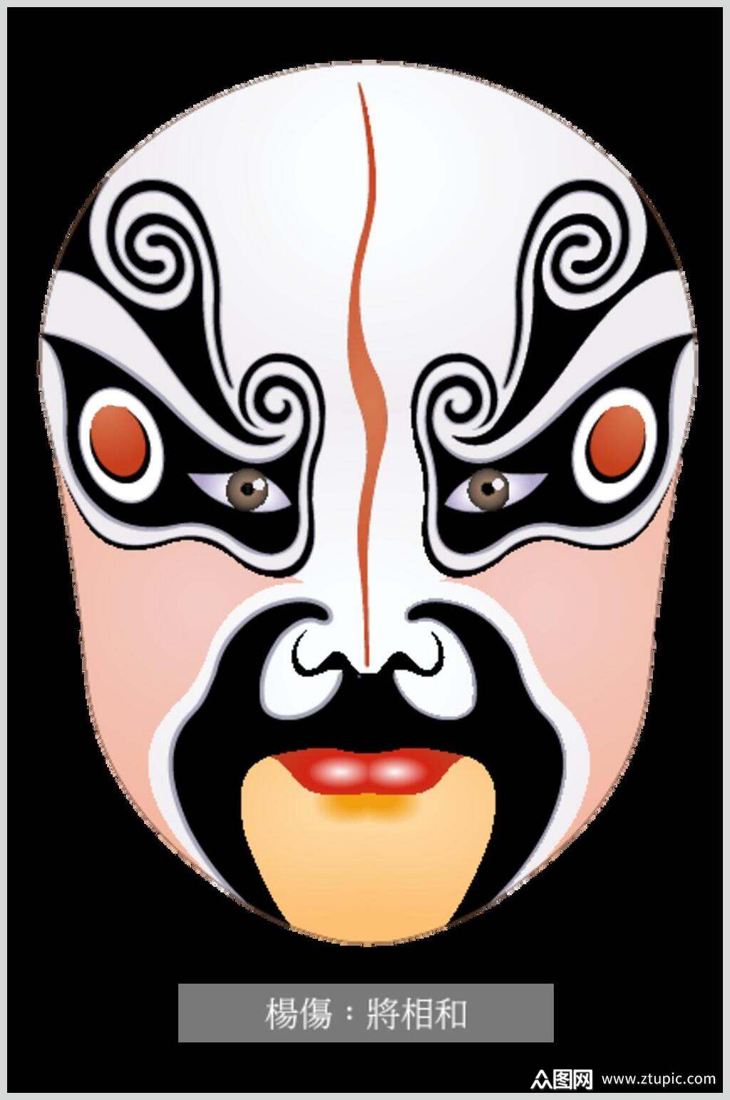 创意将相和京剧脸谱人物矢量素材