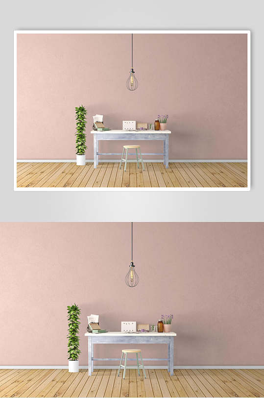 清新背景墙场景样机简约现代风家庭客厅清新