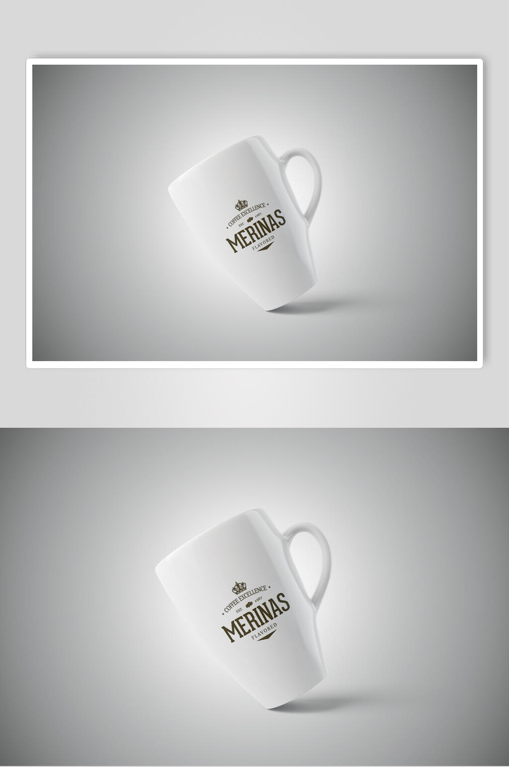 陶瓷杯简约品牌标志LOGO杯子展示样机素材